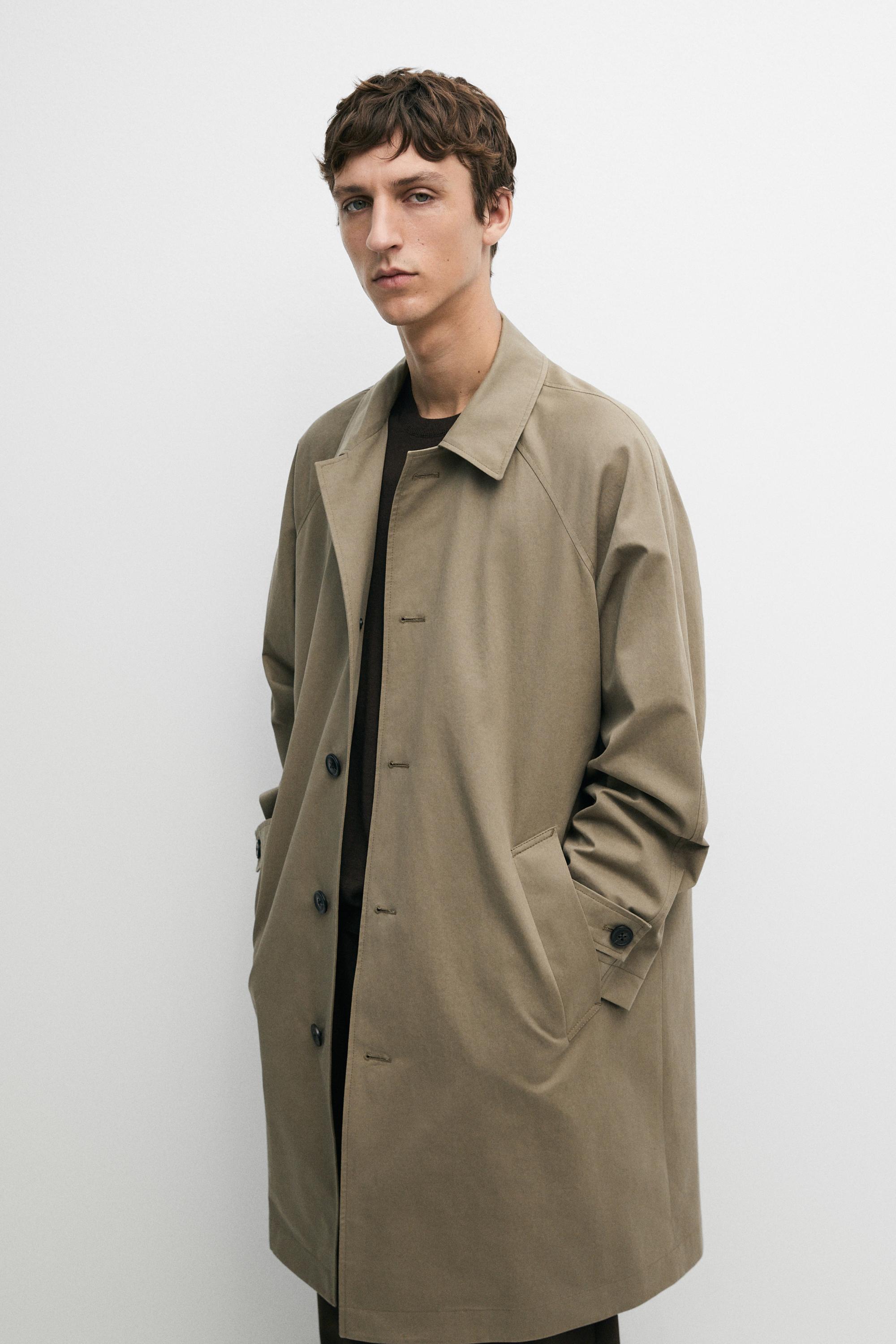 Oversize long 100% cotton trench coat